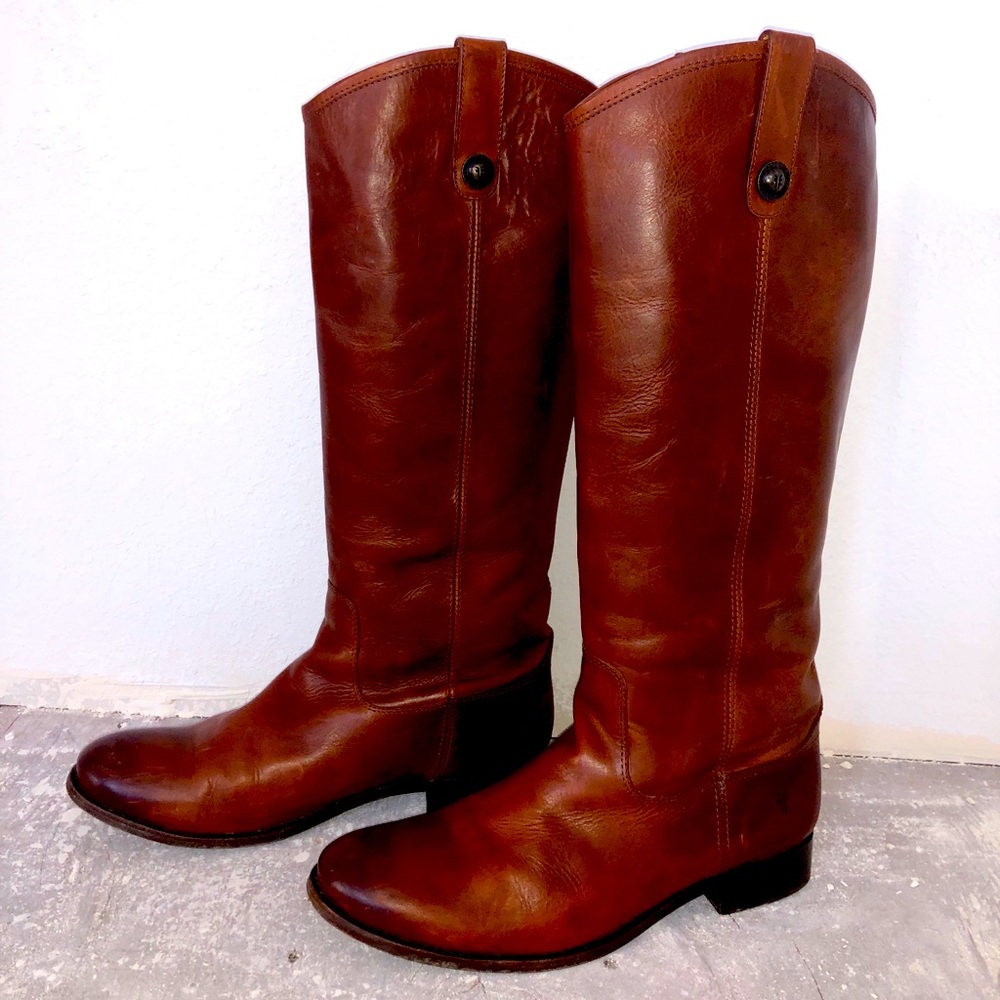 Frye Melissa Button boots in cognac